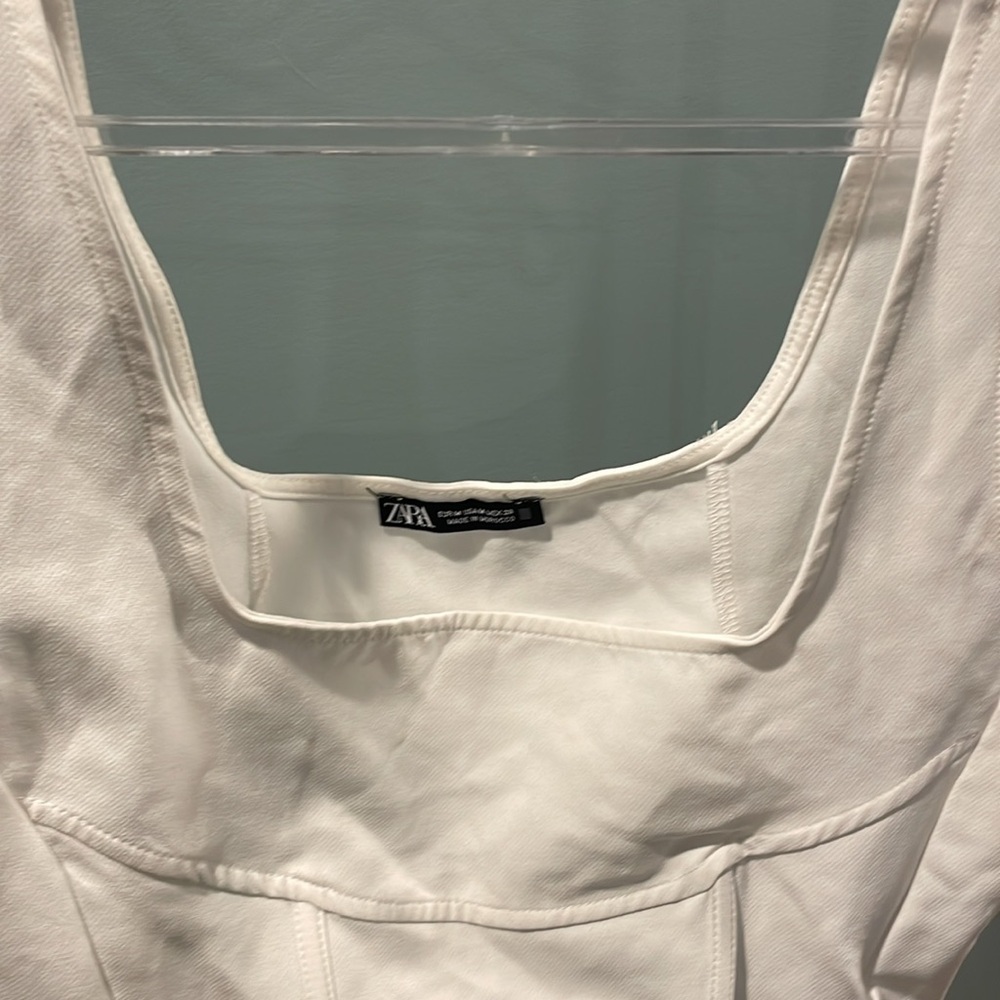 Zara White Structured Tank Top - Picture 2 of 4